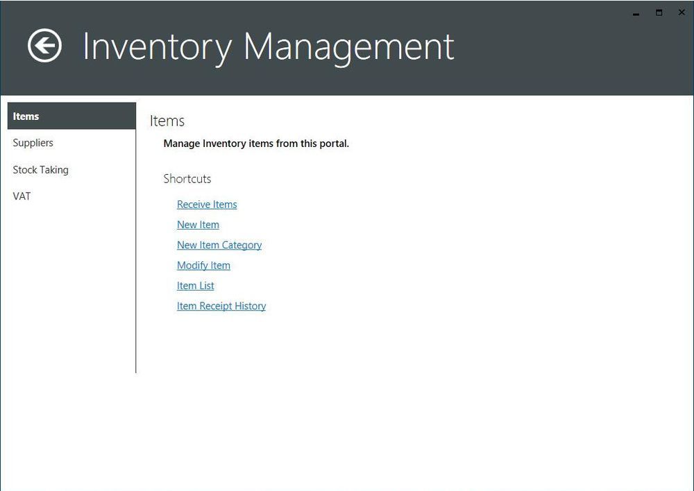 Inventory Management Window