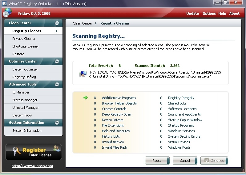 Scanning Registry