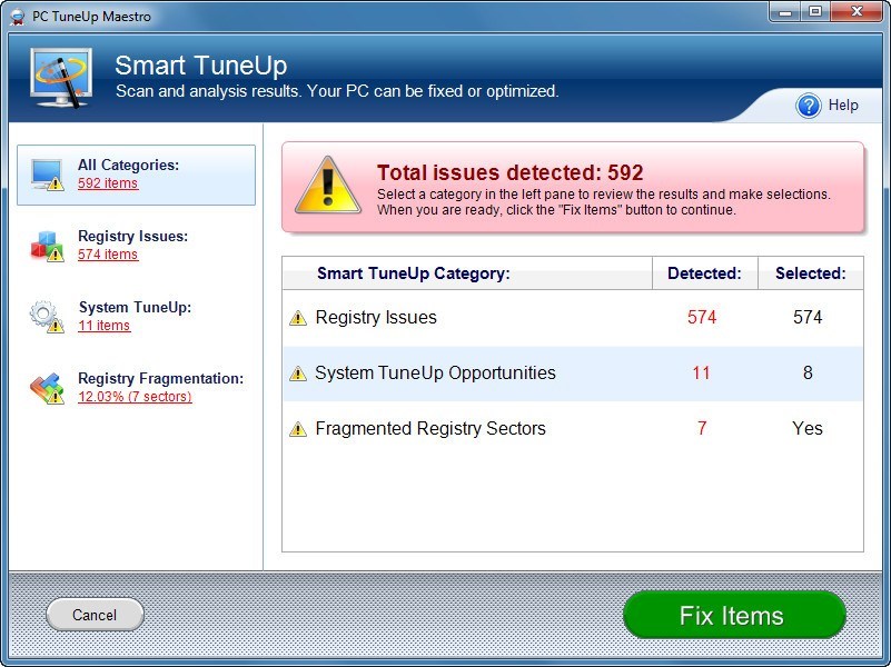 Scanning Results Window