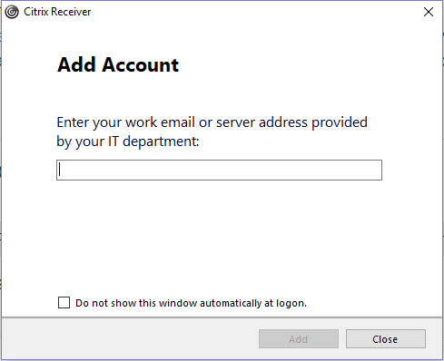Add account window
