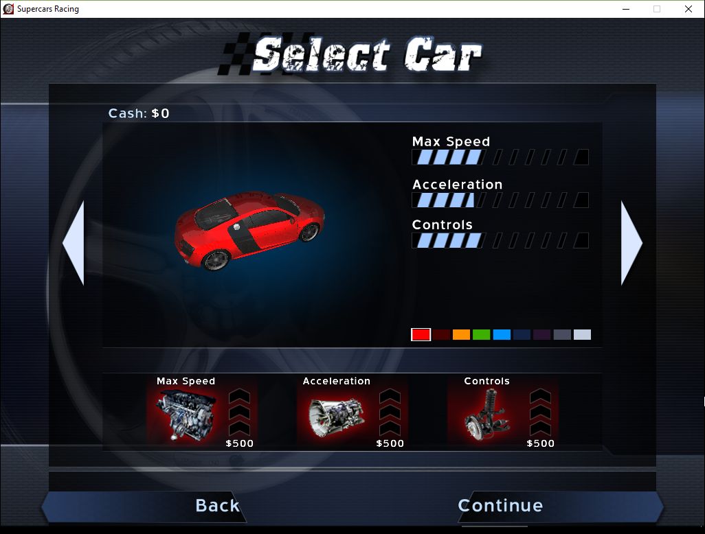 Selecting the car