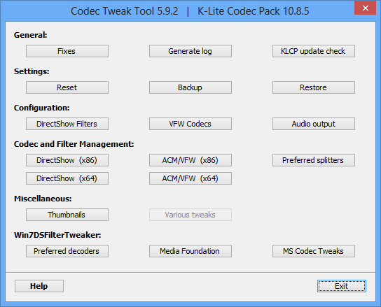Codec Tweak Tool