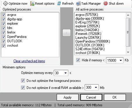 User defined applications to optimize 