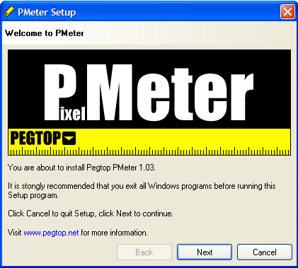 PMeter Installation screen