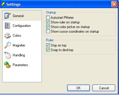 PMeter Setting General Window