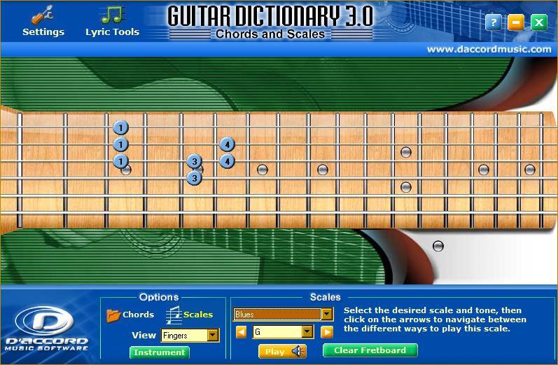 Guitar Dictionary-Scales feature