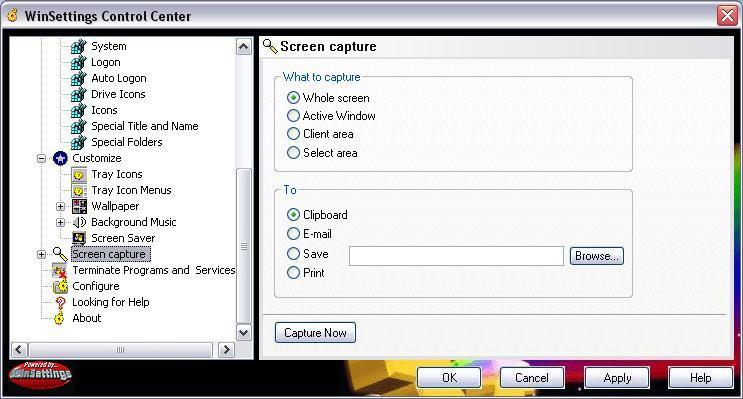 Screen Capture Settings