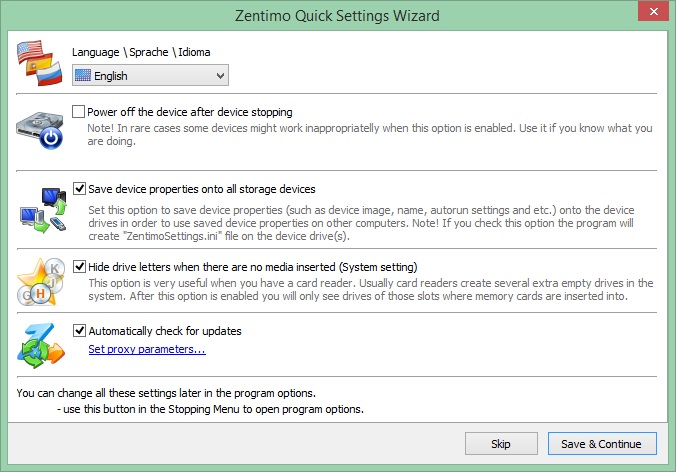 Quick Settings Wizard