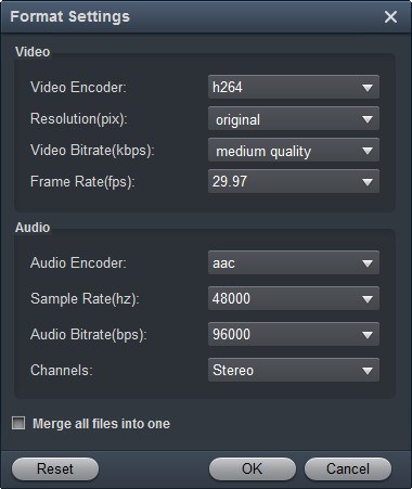 Output Format Settings