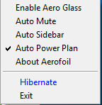 Tray menu