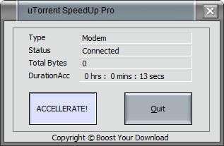 uTorrent SpeedUp Pro Main Window