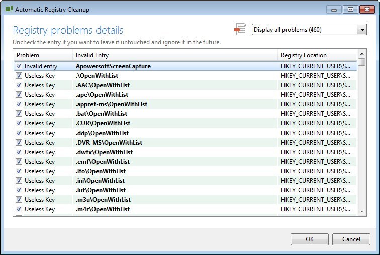 Detailed Registry Scan Results