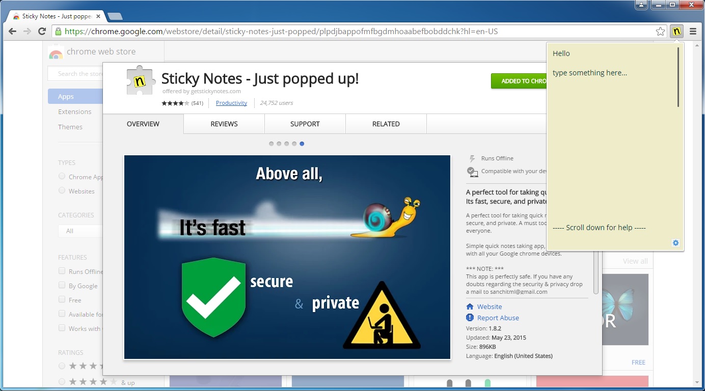 Sticky Notes in Chrome