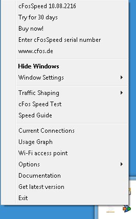 Tray Menu WIndow