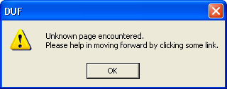 UDF error window