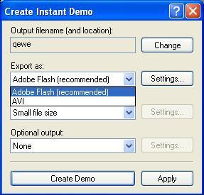 Exporting video to AVI or Flash video