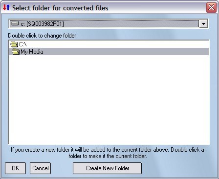 Select folder for converted files