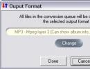 Select output format