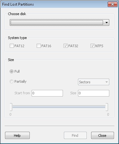 Find Lost Partitions