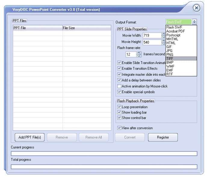 Output formats