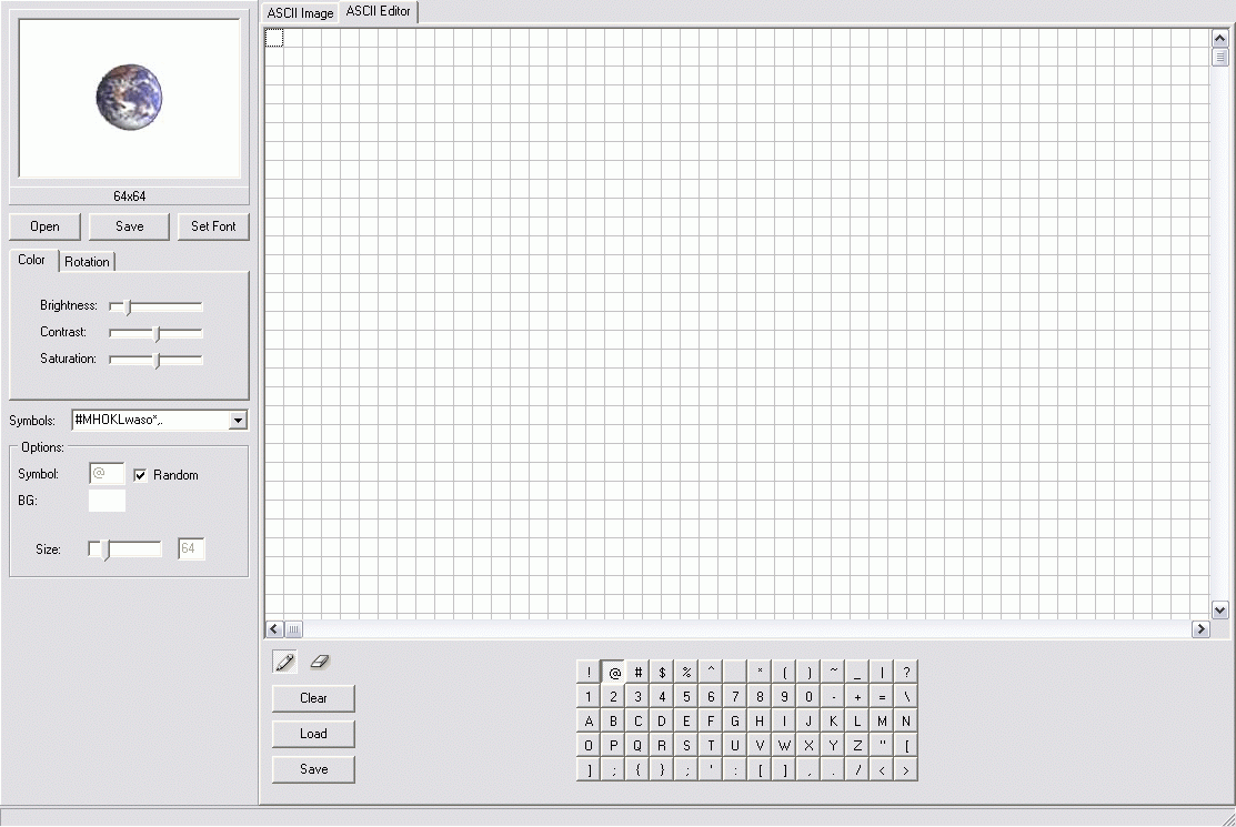 ASCII editor window