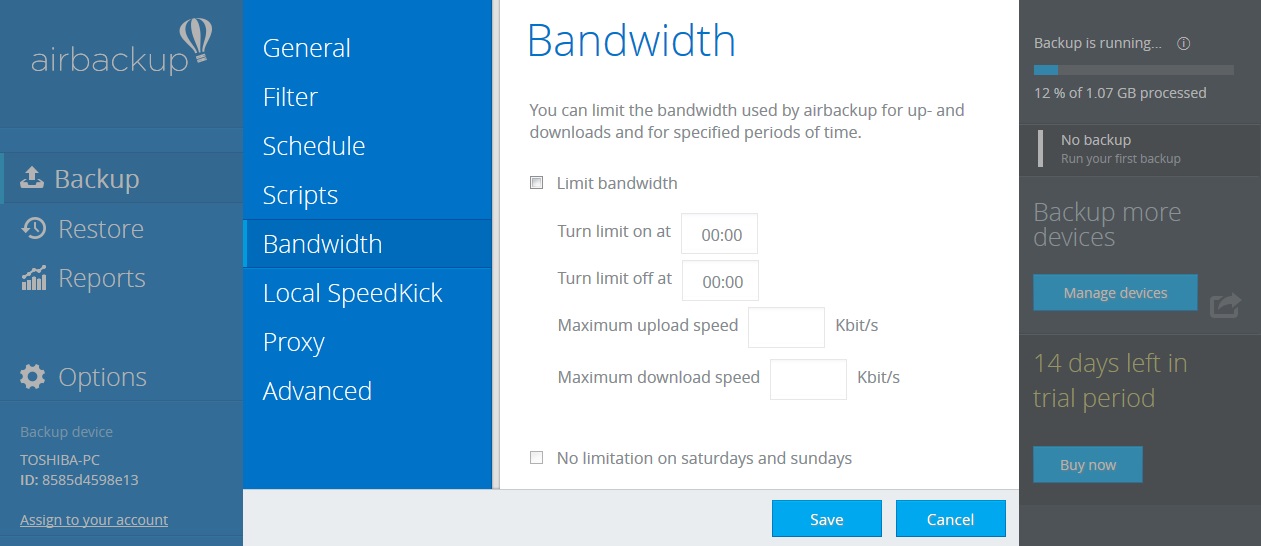 Bandwidth Options