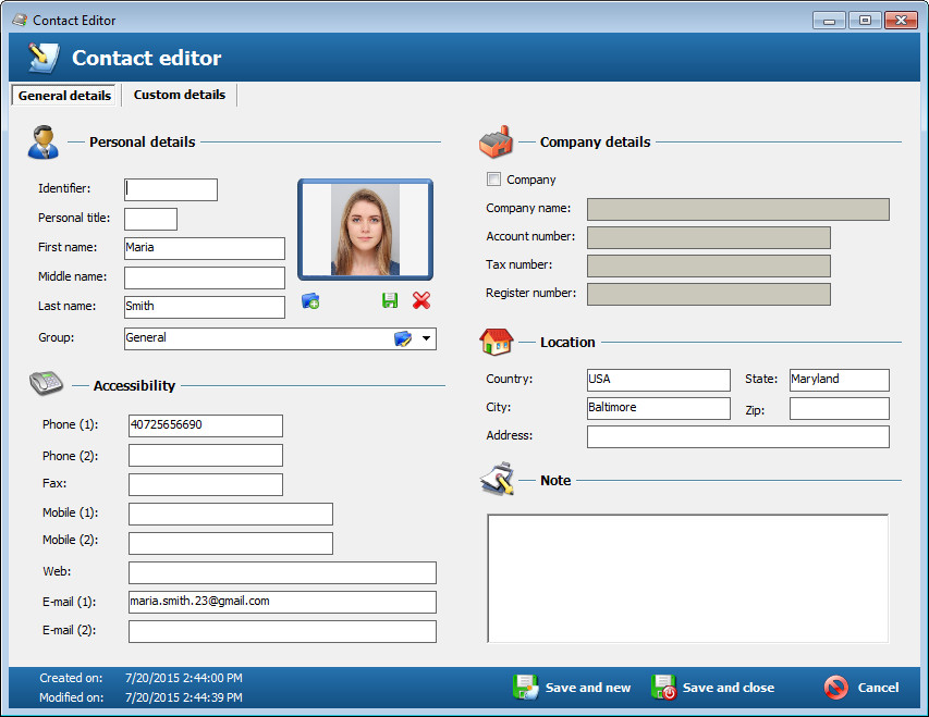 Contacts Editor