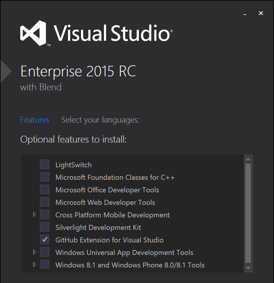 Install Visual Studio with Extension
