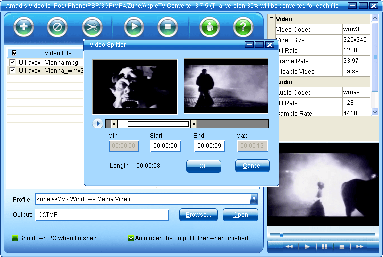 Video Splitter Dialogue