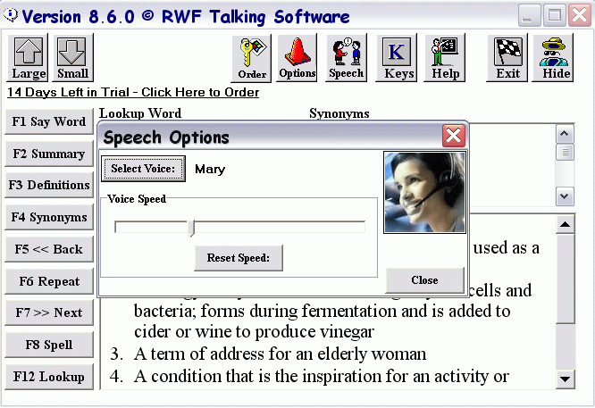 Speech options