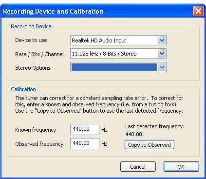 Recording Device and Calibration
