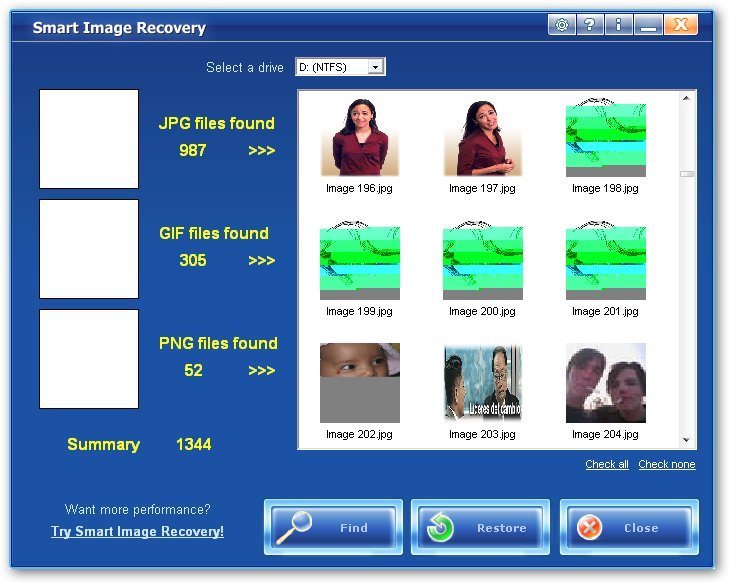 Smart Image Recovery-Files detected