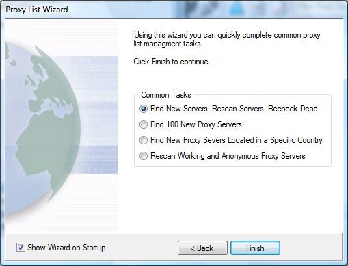 Proxy list wizard step two