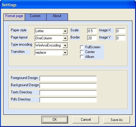 Settings Window