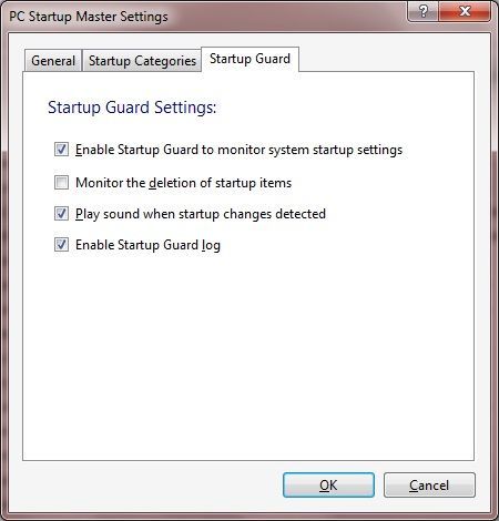 Startup Guard Settings