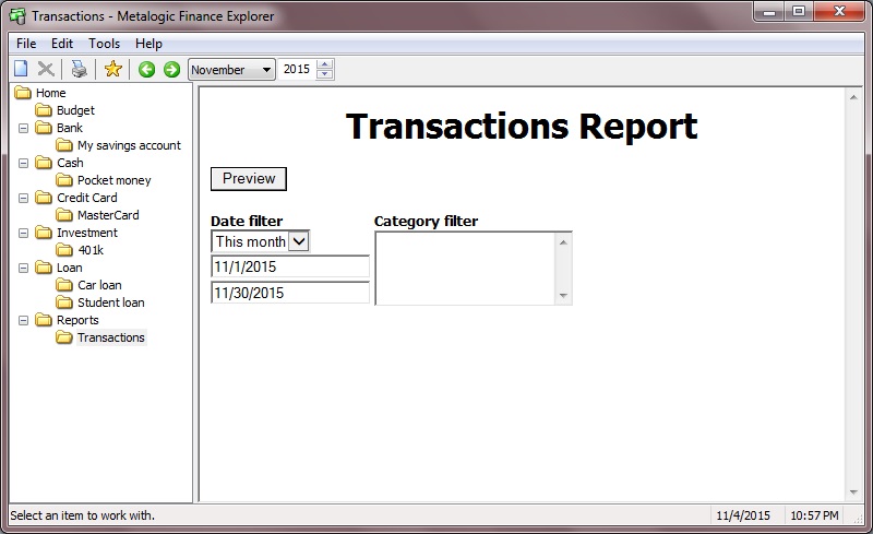 Transactions Report