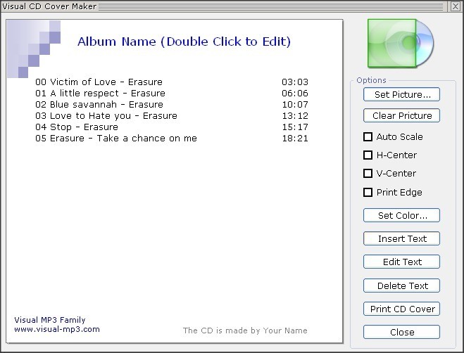 Visual CD Cover Maker