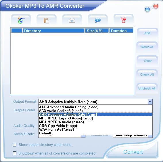 Output profiles