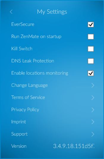 Settings Window