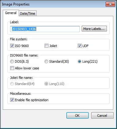 Data Disc Advanced Parameters