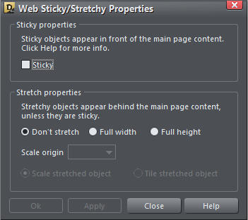 Web Sticky Properties