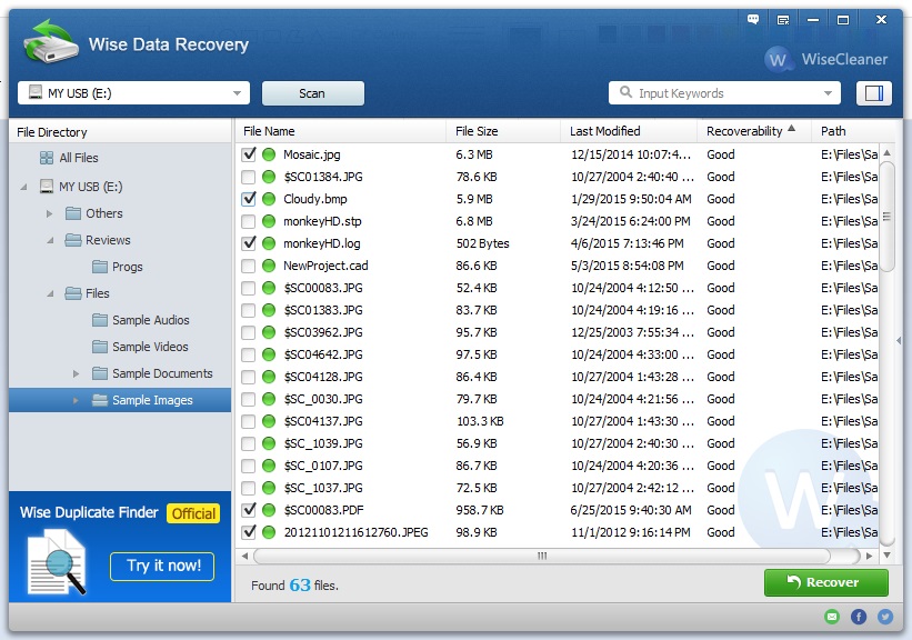 Select Files To Recover