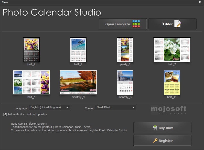 New Calendar Dialog