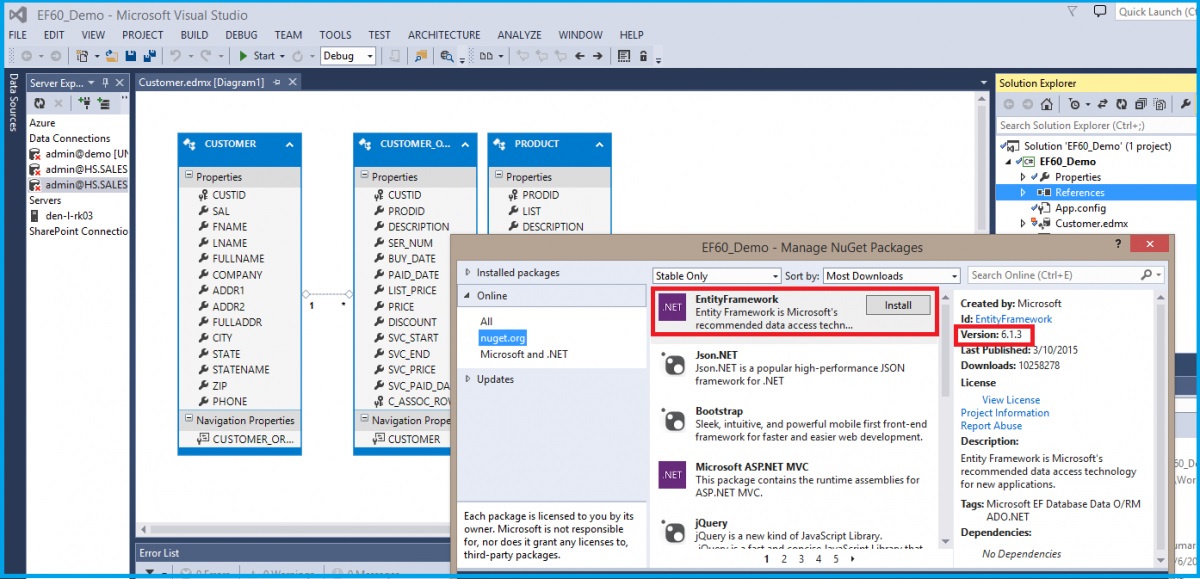 Demo Application in Visual Studio