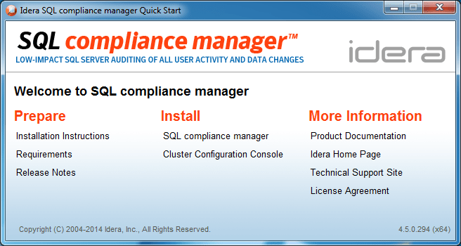 Prepare SQL compliance manager