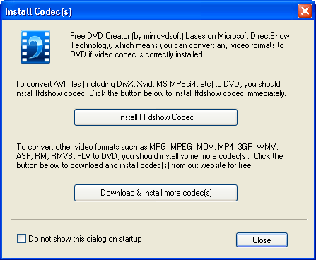 Install Codec Window