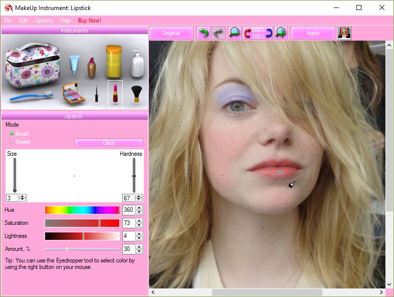 Lipstick and eyeshadow tools