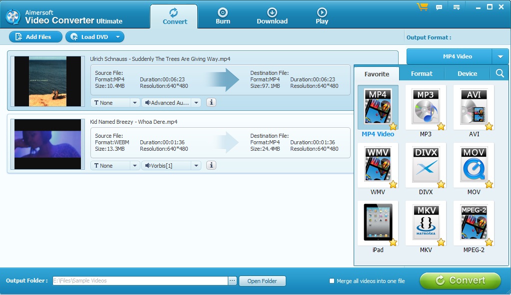 Output Profile Selection