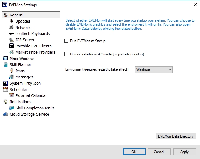 Settings Window