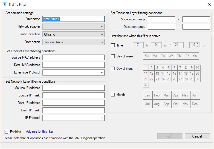 Adding a Traffic Filter